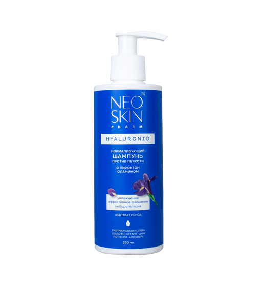 Neo Skin Hyaluronic Нормализующий шампунь против перхоти для всех типов волос, шампунь, 250 мл, 1 шт.