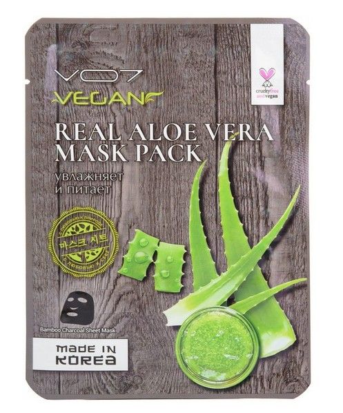 VO7 Real Vegan Маска для лица Питательная с экстрактом Алоэ вера, маска для лица, 25 г, 1 шт.