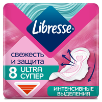 Libresse Ultra Super с мягкой поверхностью, прокладки гигиенические, 8 шт.