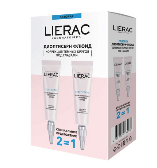 Lierac Diopticerne Флюид коррекция темных кругов под глазами, крем для контура глаз, 15 мл, 2 шт.