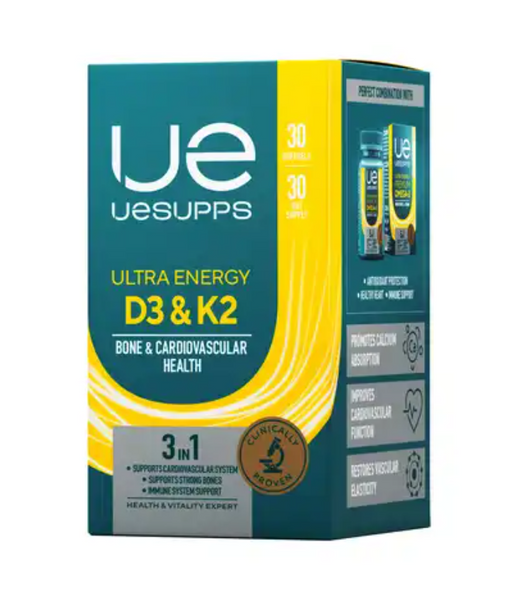 UESUPPS Ultra Energy Витамин D3 и К2, капсулы, 30 шт.
