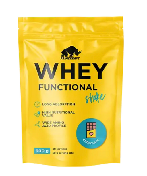 Prime Kraft Whey Functional Shake Kоктейль протеиновый, порошок для приема внутрь, шоколад, 900 г, 1 шт.
