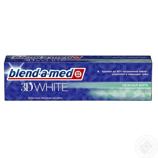 Blend-a-Med 3D White Зубная паста, паста зубная, Нежная мята, 100 мл, 1 шт.