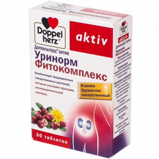 Доппельгерц актив Уринорм фитокомплекс, 540 мг, таблетки, 30 шт.