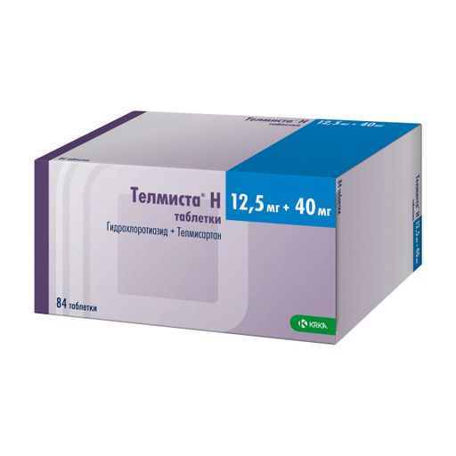 Телмиста Н, 12.5 мг+40 мг, таблетки, 84 шт.