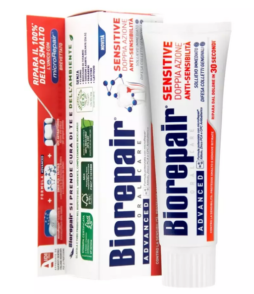 Biorepair Sensitive Double Action Зубная паста, паста зубная, против гиперчувствительности, 75 мл, 1 шт.