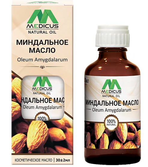 Medicus Natural oil Масло косметическое миндальное, масло косметическое, 30 мл, 1 шт.