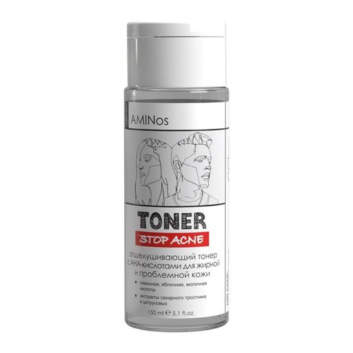 AMINos GCOne Stop acne Тонер для лица Отшелушивающий, тонер, для жирной, комбинированной, проблемной кожи, 150 мл, 1 шт.