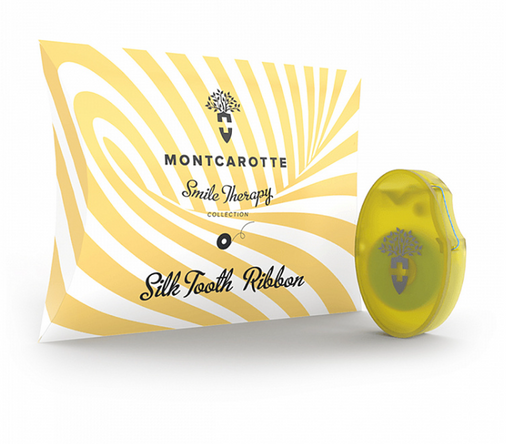 Montcarotte Зубная шелковая желтая, нить зубная, зеленое яблоко, 10 м, 1 шт.