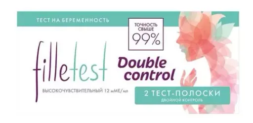 Filletest Double control Тест для определения беременности, тест-полоска, 2 шт.