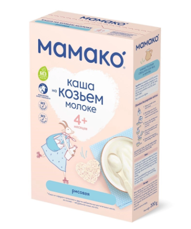 Мамако каша рисовая на козьем молоке, для детей с 4 месяцев, каша, 200 г, 1 шт.