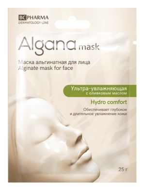 Algana Маска для лица альгинатная ультра-увлажняющая, маска для лица, 25 г, 1 шт.