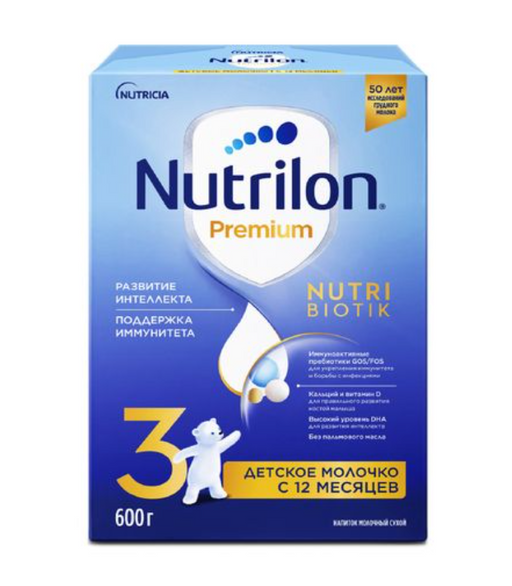 Nutrilon 3 Premium Junior, для детей с 12 месяцев, напиток молочный сухой, 600 г, 1 шт.