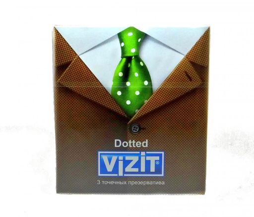 Презервативы Vizit Dotted, презерватив, с точками, 3 шт.