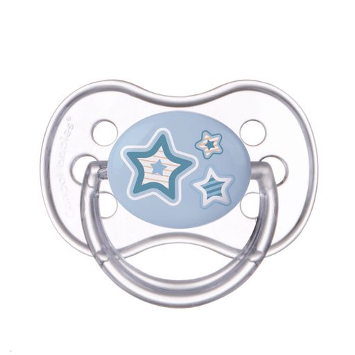 Canpol Newborn baby Пустышка круглая силиконовая 6-18 м, арт. 22/563, голубого цвета, 1 шт.