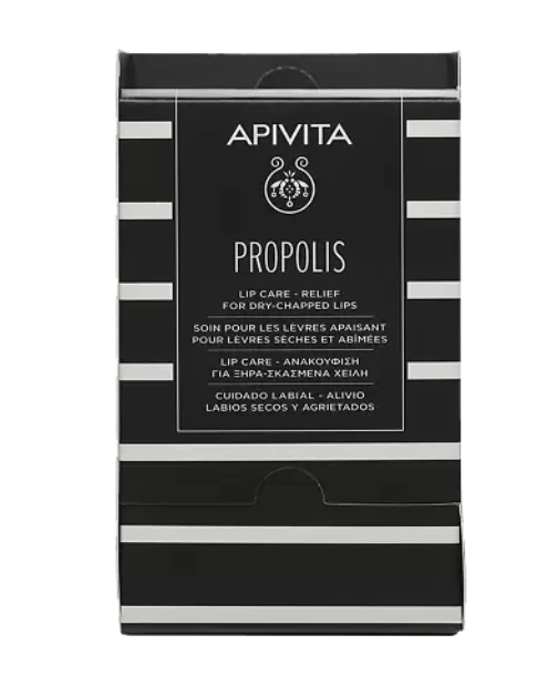 Apivita Уход для сухих и потрескавшихся губ, бальзам для губ, с прополисом, 4, 4 г, 1 шт.
