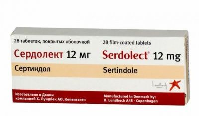 Сердолект, 12 мг, таблетки, покрытые оболочкой, 28 шт.