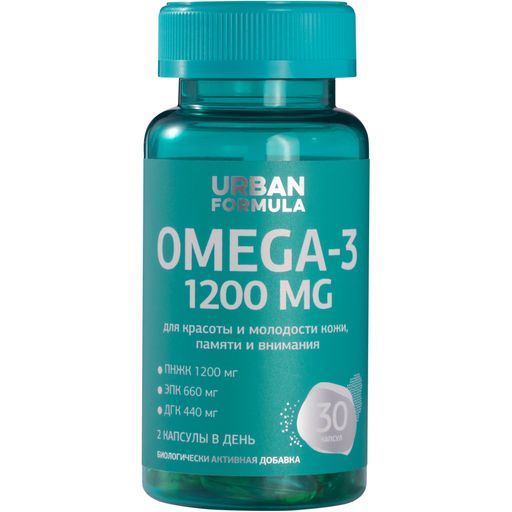 Urban Formula Океаника Омега-3 60%, 1200 мг, капсулы, для красоты и молодости кожи, памяти и внимания, 30 шт.