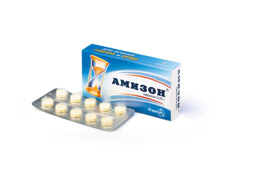 Амизон, 250 мг, таблетки, покрытые пленочной оболочкой, 10 шт.