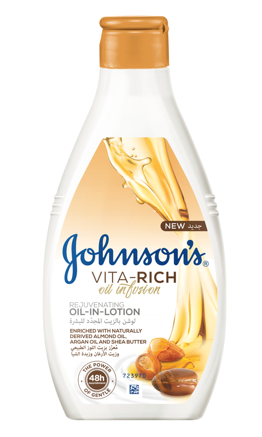 Johnson's Vita-Rich Oil Infusion Лосьон для тела, лосьон для тела, с маслом миндаля и маслом ши, 250 мл, 1 шт.