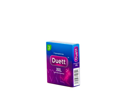 Презервативы Duett XXL, увеличенного размера, 3 шт.