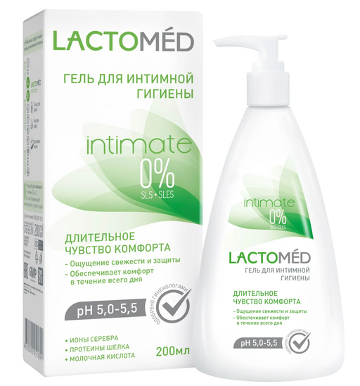 Lactomed Гель для интимной гигиены Длительное чувство комфорта, 200 мл, 1 шт.
