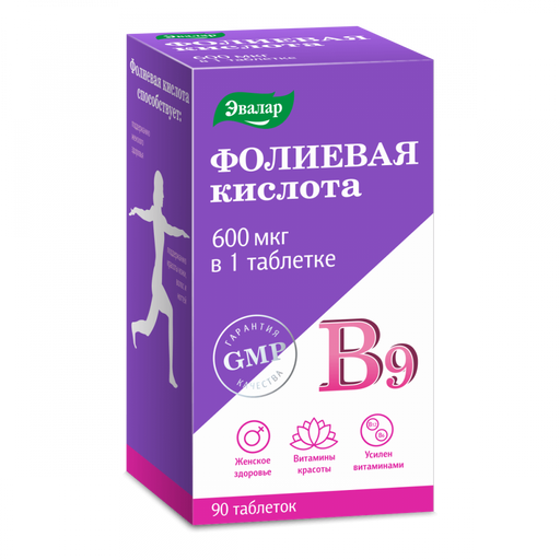 Фолиевая кислота с витаминами B12 и B6, таблетки, 90 шт.