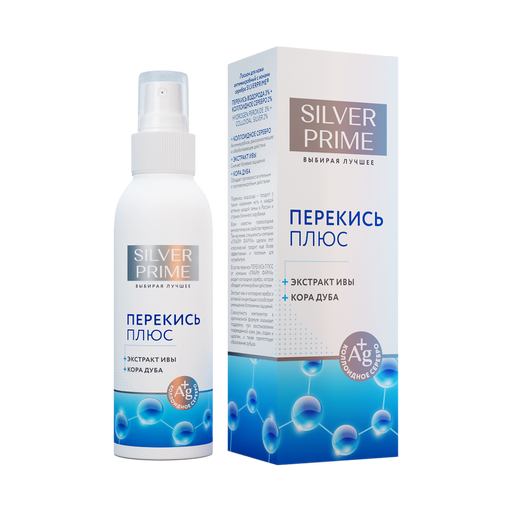 SilverPrime Перекись Плюс Лосьон для кожи антибактериальный, спрей, с ионами серебра, 100 мл, 1 шт.