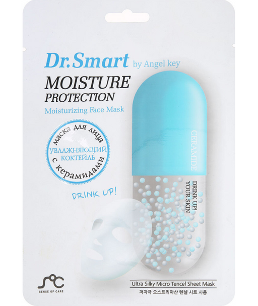 Dr.Smart Moisture Protection Тканевая маска для лица, маска, увлажняющая с керамидами, 1 шт.