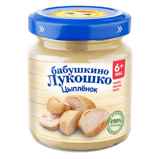 Бабушкино Лукошко Пюре цыпленок, пюре, 100 г, 1 шт.