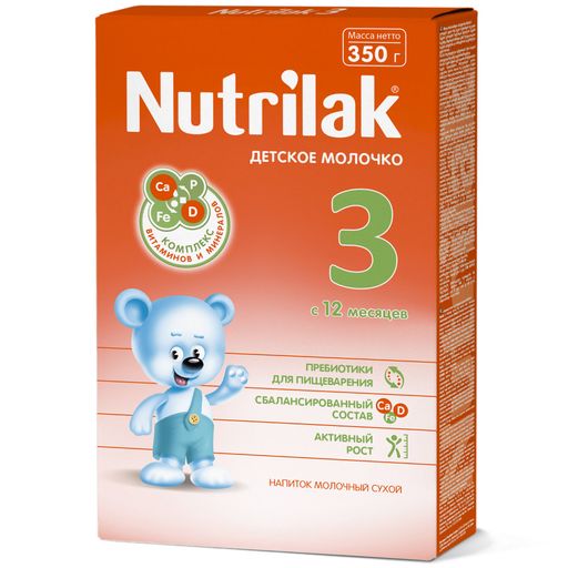 Nutrilak 3 Молочная смесь 12+ мес, смесь молочная сухая, 350 г, 1 шт.