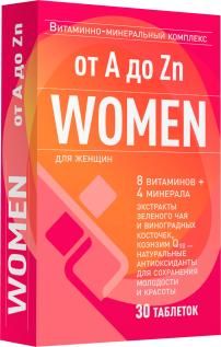 Women Витаминно-минеральный комплекс от А до Zn, таблетки, 30 шт.