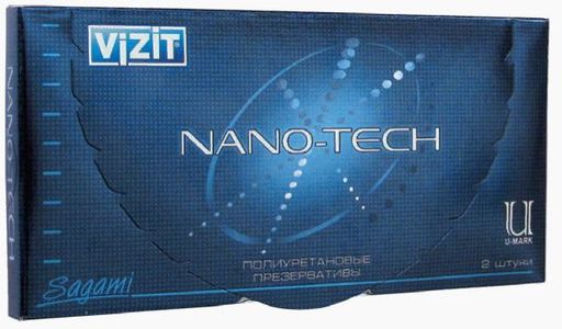 Презервативы Vizit Nano-tech полиуретановые, презерватив, ультратонкие, 2 шт.