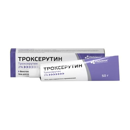 Vitascience Троксерутин, 2%, гель для наружного применения, 50 г, 1 шт.