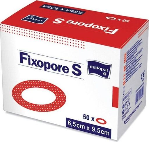 Matopat Fixopore S повязка стерильная для глаз, 6.5 см х 9.5 см, повязка стерильная, нетканая основа, 50 шт.
