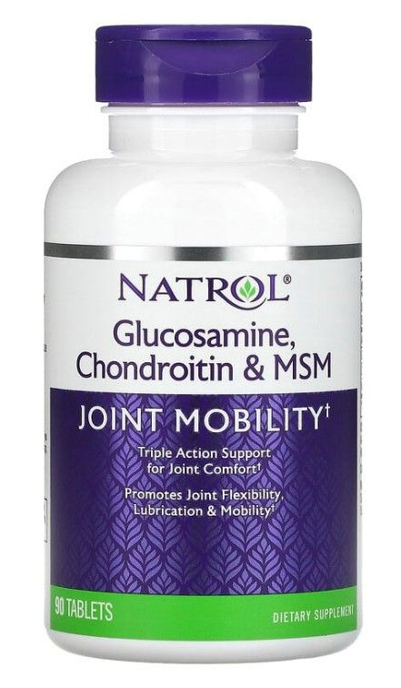 Natrol Глюкозамин Хондроитин и МСМ, таблетки, 90 шт.