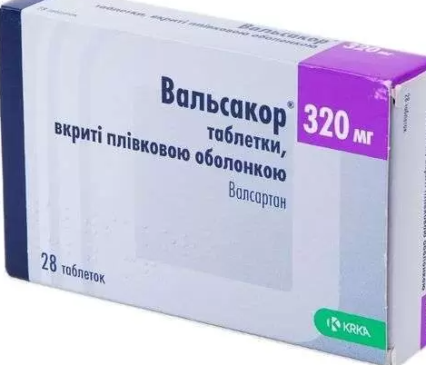 Вальсакор, 320 мг, таблетки, покрытые пленочной оболочкой, 28 шт.