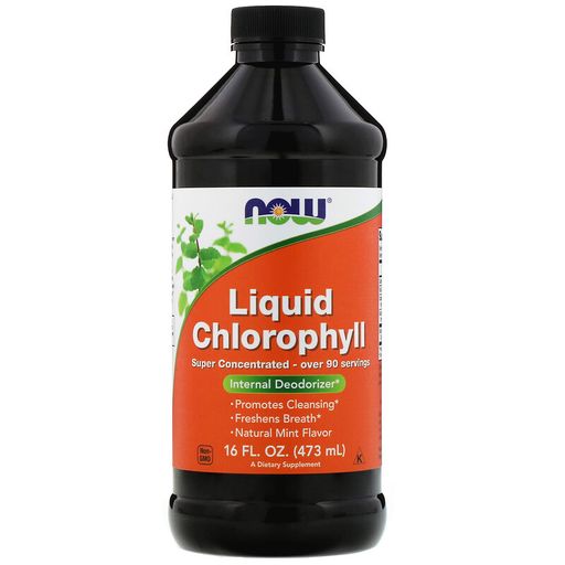 Now Liquid Chlorophyll Хлорофилл жидкий, жидкость для приема внутрь, мятный вкус, 473 мл, 1 шт.