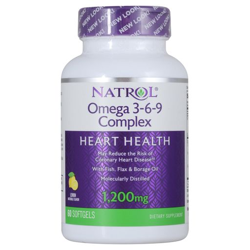 Natrol Омега-3-6-9 комплекс, 1200 мг, капсулы, лимон, 60 шт.