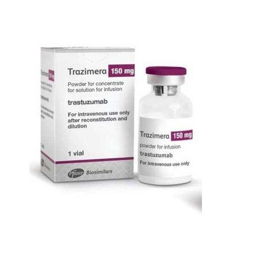 Тразимера, 150 мг, лиофилизат для приготовления концентрата для приготовления раствора для инфузий, в комплекте с растворителем, 1 шт.