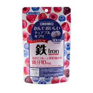 Orihiro Железо с витаминами, таблетки жевательные, 120 шт.