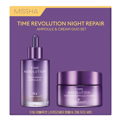 Missha Набор Time Revolution Night Repair, Антивозрастной крем для лица 50 мл+Сыворотка для лица 50 мл, 1 шт.