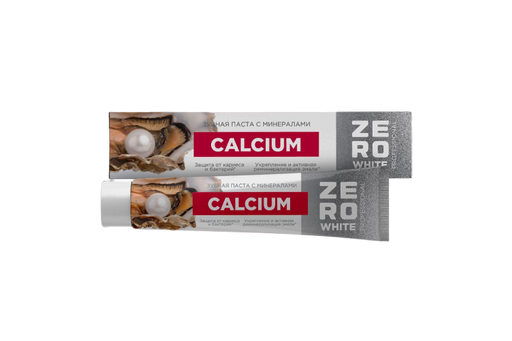 Zero White Зубная паста Calcium с минералами укрепляющая, паста зубная, 100 г, 1 шт.