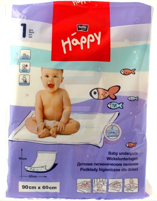 Пеленки детские впитывающие Bella baby Happy, 90 смx60 см, 1 шт.