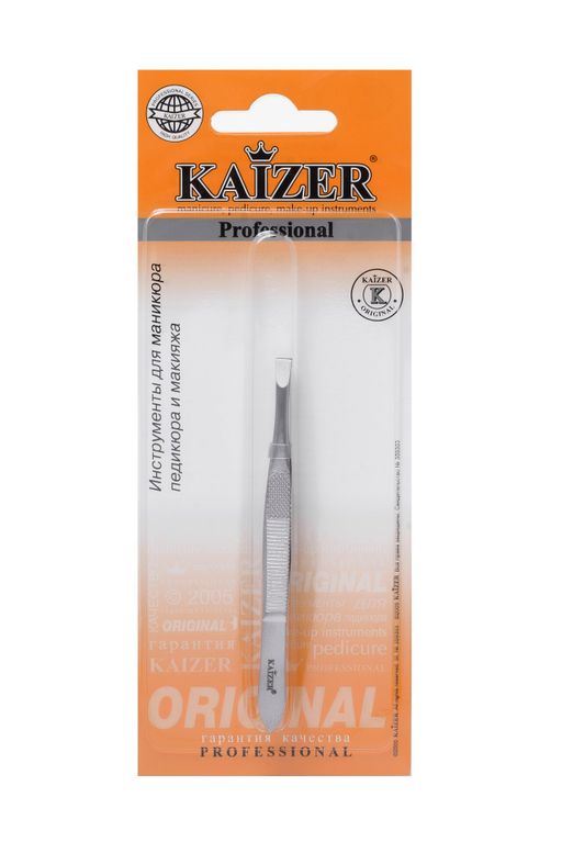 Kaizer Пинцет для бровей прямой, серебро, 1 шт.