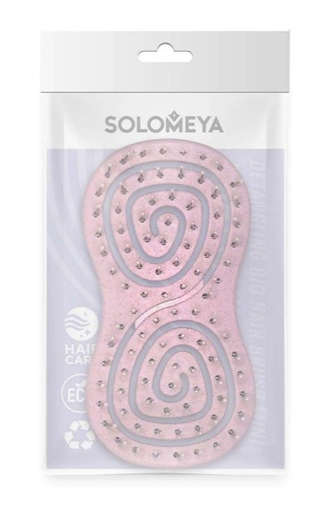 Solomeya Био-расческа для волос подвижная мини, расческа, cветло-розовая, 1 шт.
