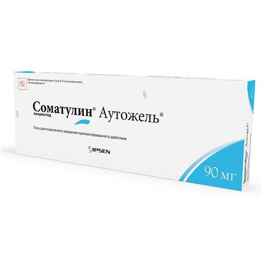Соматулин Аутожель, 90 мг, гель для подкожного введения пролонгированного действия, шприц в комплекте с иглой, 1 шт.