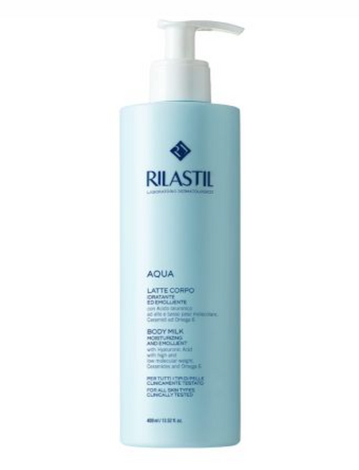 Rilastil Aqua Увлажняющее и смягчающее молочко для тела, молочко, для всех типов кожи, 400 мл, 1 шт.