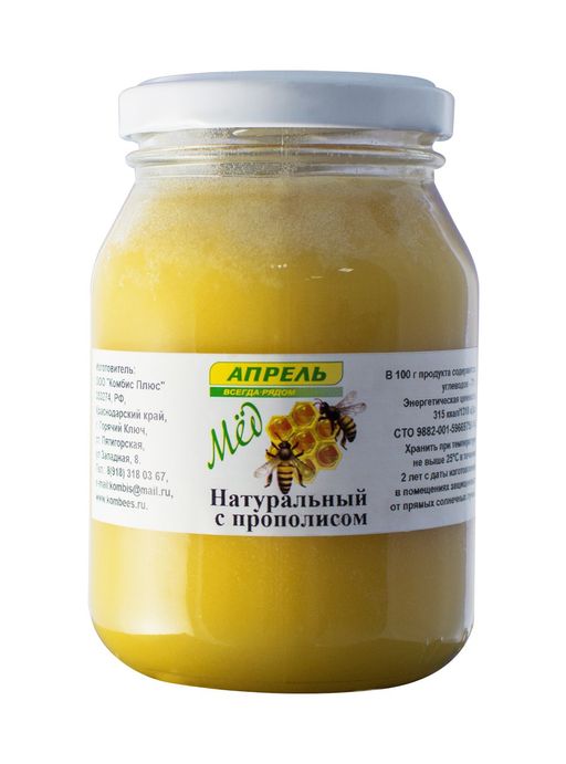 Мед натуральный с Прополисом, мед, 350 г, 1 шт.