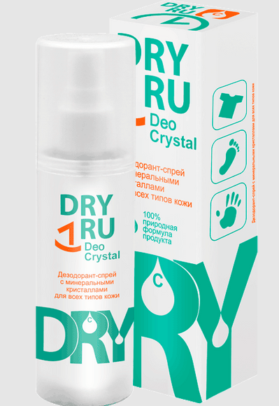 Dry Ru Deo Mineral Дезодорант с минеральными кристаллами, для всех типов кожи, 40 г, 1 шт.